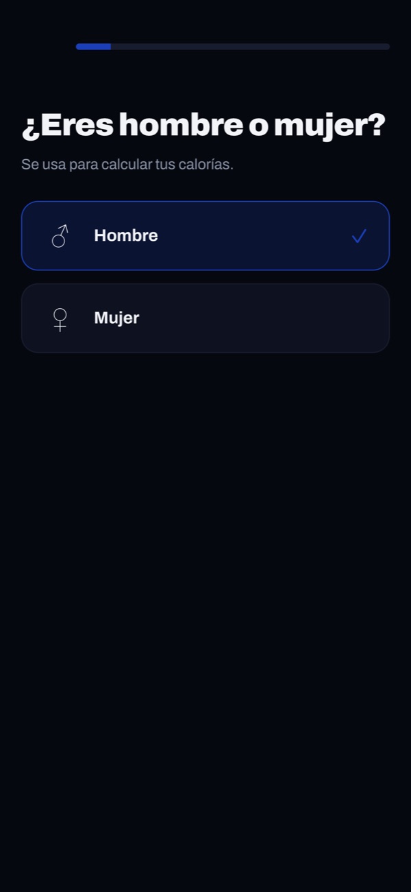 Pregunta de configuración de GymMaple: hombre o mujer