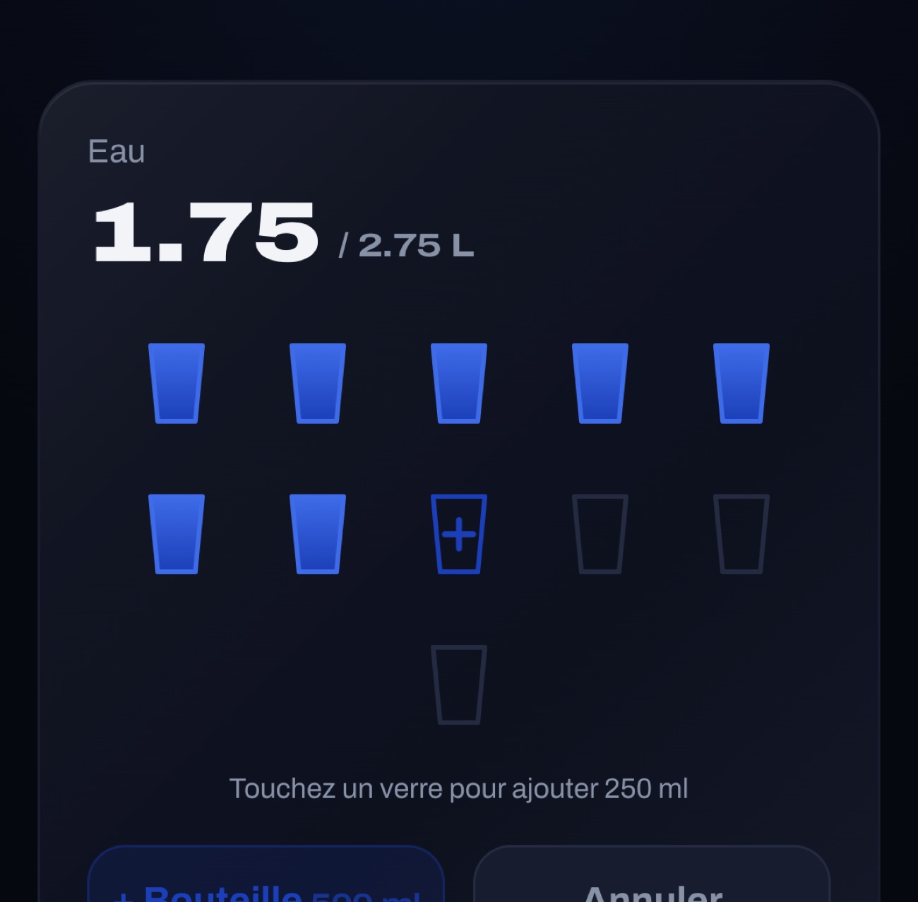 Application de musculation avec suivi de l’eau quotidien